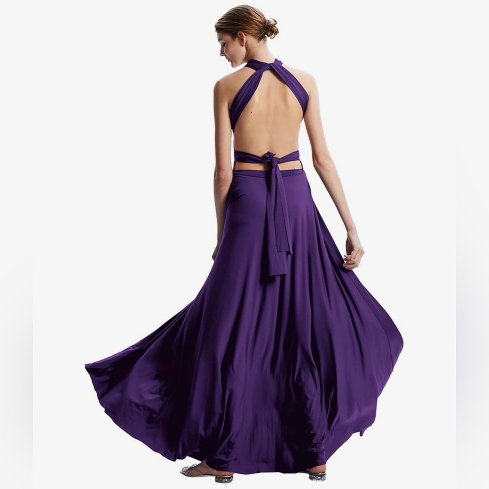 Elegant Purple Infinity Maxi Dress